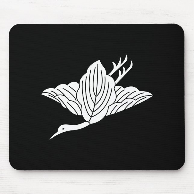 Tapis De Souris Feuilles de chêne en forme de grue (Devant)