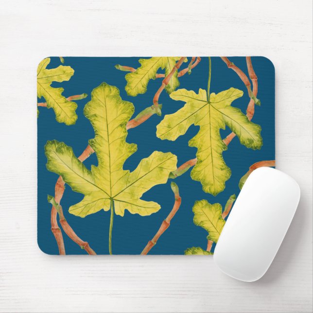 Tapis De Souris Feuilles de fig sur un carnet de souris (Avec souris)