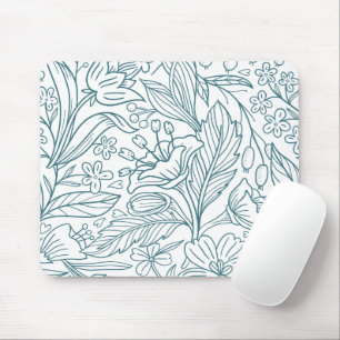 Tapis De Souris Feuilles de fleurs d'hibiscus simples et élégantes