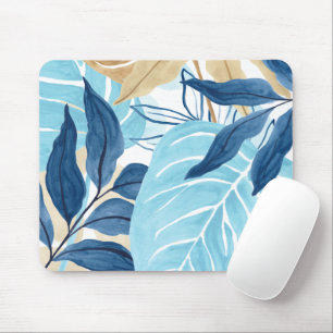 Tapis De Souris Feuilles de la Jungle Bleue