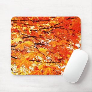 Tapis De Souris Feuilles d'érable orange en automne Mousepad