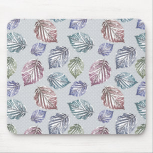 Tapis De Souris Feuilles d'open work sur un arrière - plan gris cl