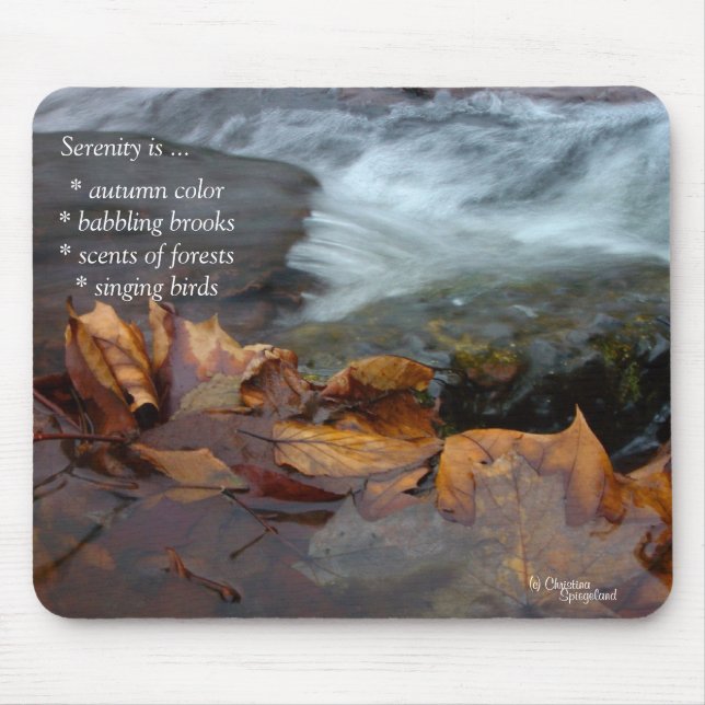 Tapis De Souris Feuilles du ruisseau Serenity Mousepad (Devant)