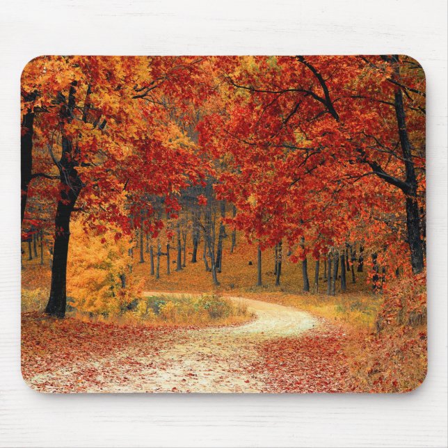 Tapis De Souris Feuilles du sentier d'automne (Devant)