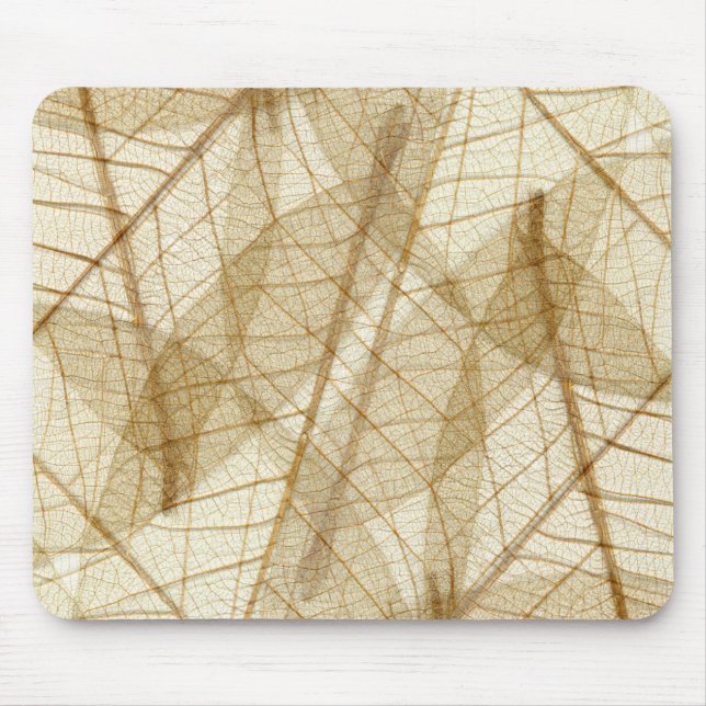 Tapis De Souris Feuilles en dentelle beige crème pâle (Devant)