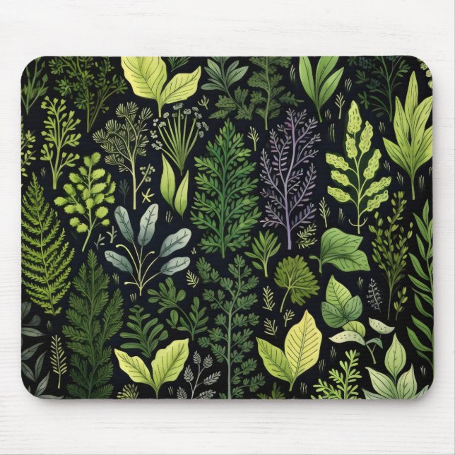 Tapis De Souris Feuilles Sombres (Devant)