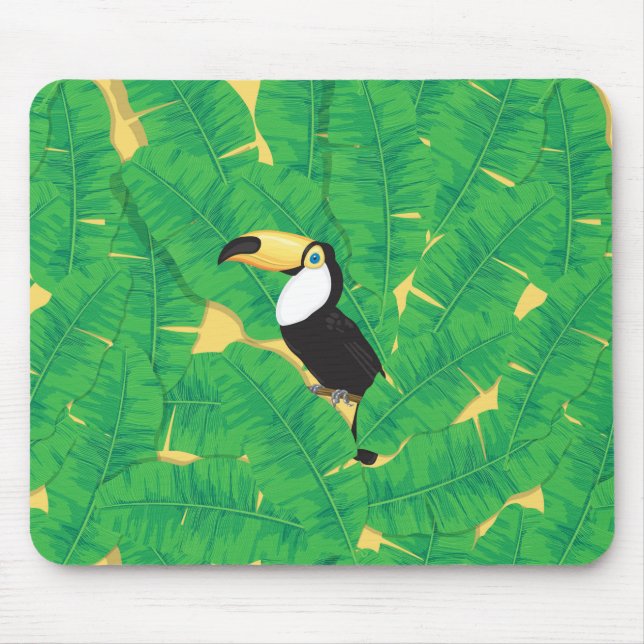 Tapis De Souris Feuilles toucans et bananes (Devant)