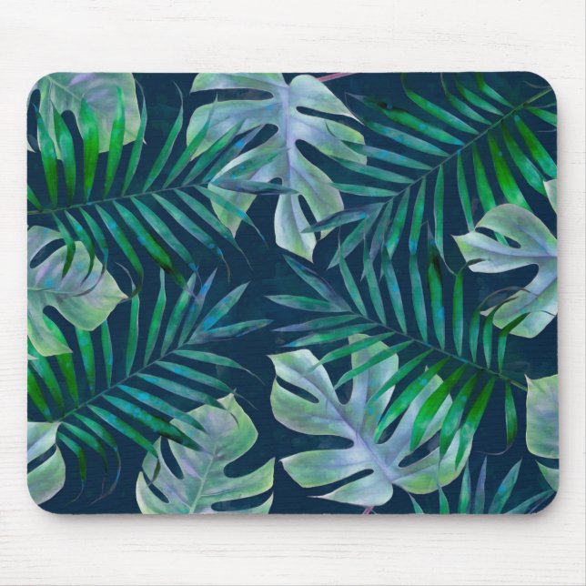 Tapis De Souris Feuilles tropicaux de nuit (Devant)