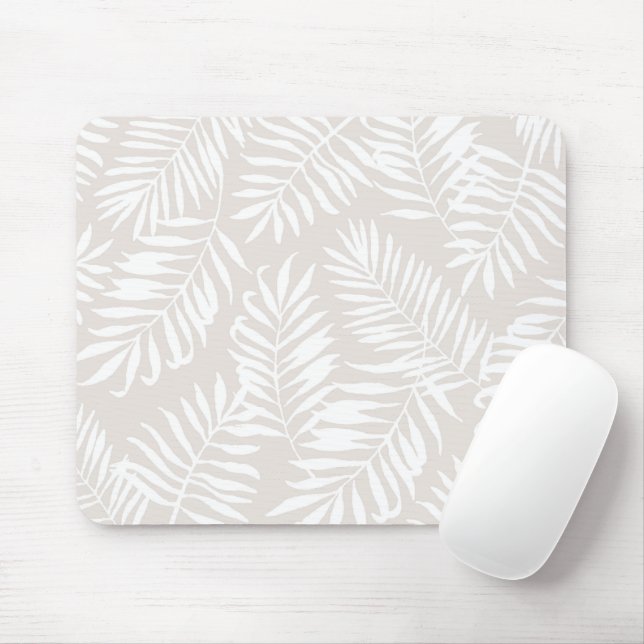 Tapis De Souris Feuilles tropicaux de palmiers - Sable (Avec souris)