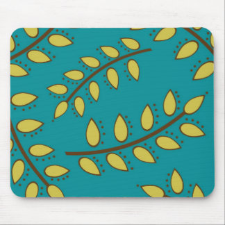 Tapis De Souris Feuilles turquoises et verts par Cupcake Cutiees