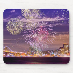 Tapis De Souris Feux d'artifice de nouvelle année de San Francisco