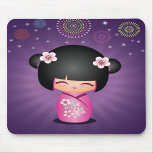 Tapis De Souris Feux d'artifice Mousepad de Kokeshi Cutie