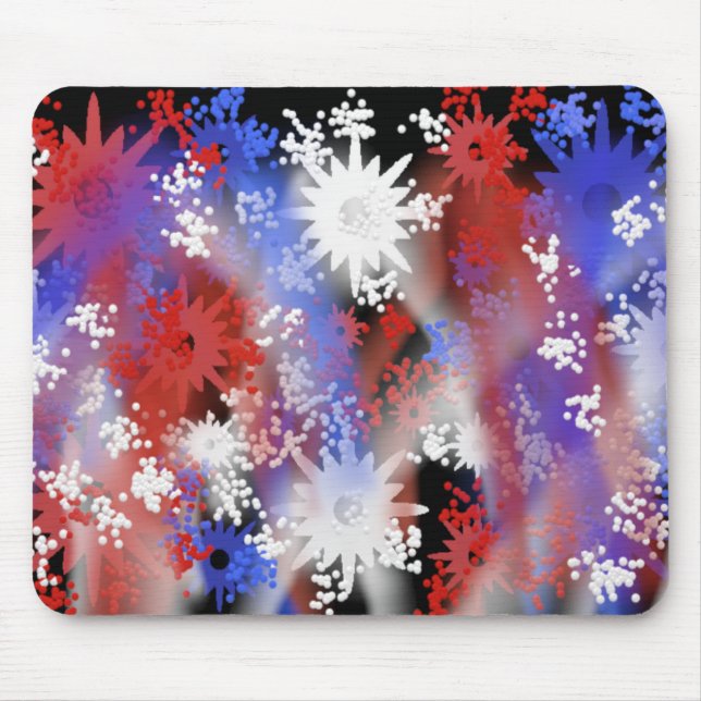 Tapis De Souris Feux d'artifice patriotiques Mousepad (Devant)
