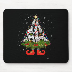 Tapis De Souris Feux de Noël Lumière Santa Hat Amoureux des chiens