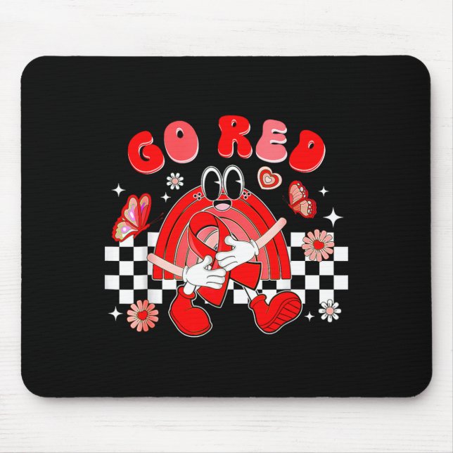 Tapis De Souris Février Mois de la sensibilisation à la maladie ca (Devant)