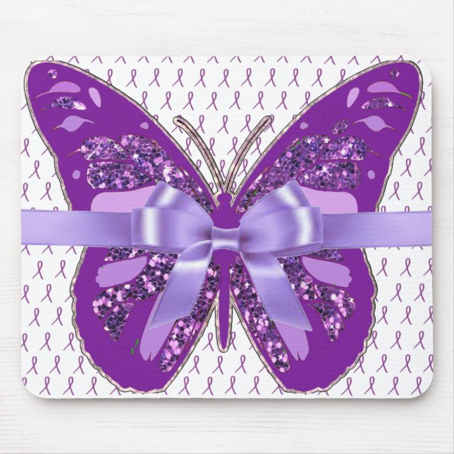 Tapis De Souris Fibromyalgie Purple Awareness Ribbon Souris Pad (Devant)