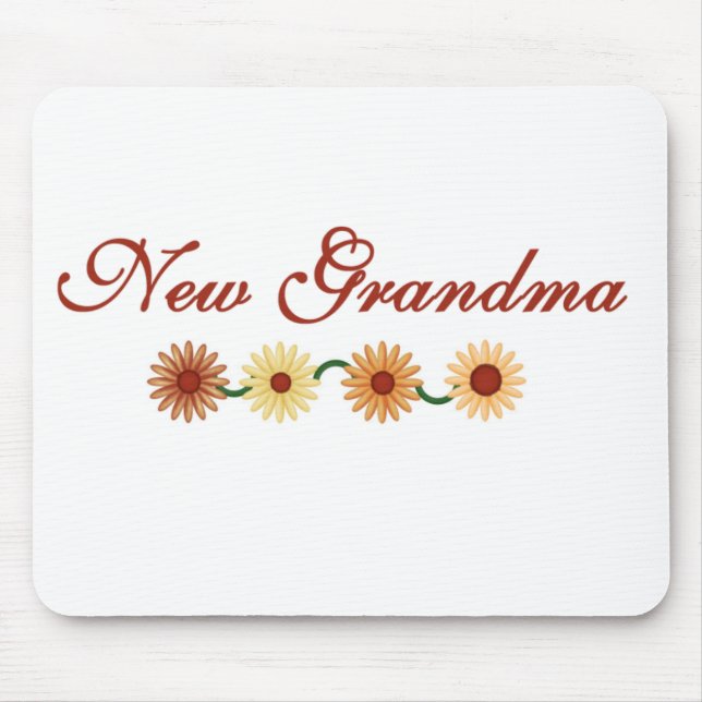 Tapis De Souris Ficelle de nouvelle grand-maman de fleurs (Devant)