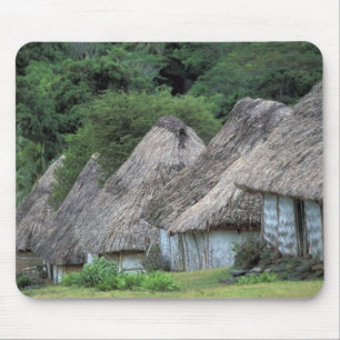 Tapis De Souris Fidji, Viti, maisons de huttes traditionnelles.