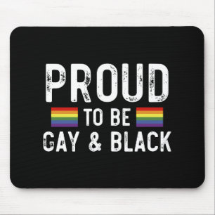 Tapis De Souris Fier D'Être Gay Et Noir