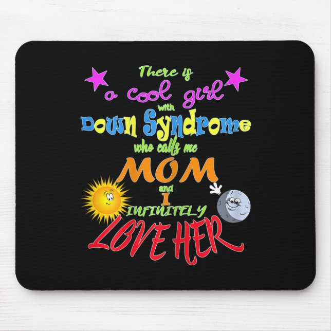 Tapis De Souris Fier Maman Du Syndrome De Down Fille (Devant)