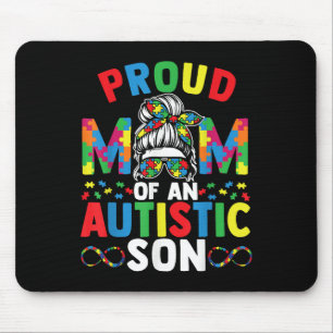 Tapis De Souris Fier Mère Du Fils Autiste Messy Bun Autisme