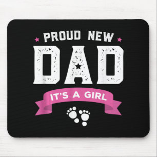 Tapis De Souris Fier Nouveau Papa C'est Une Fille Mignon Bébé Fête