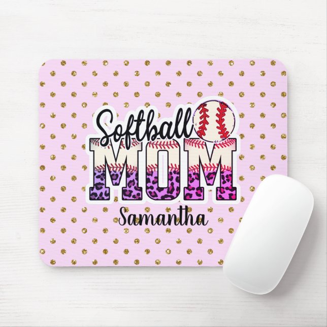 Tapis De Souris Fier Softball Maman Vie (Avec souris)