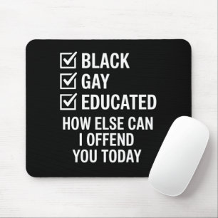 Tapis De Souris Fier soutien gay noir à la fierté des droits LGBTQ