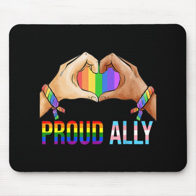 Tapis De Souris Fière Ally Pride LGBT Drapeau Transgenre Coeur Gay (Devant)