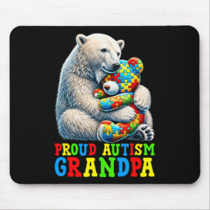 Tapis De Souris Fière Autisme Grand-père Ours Sensibilisation sur