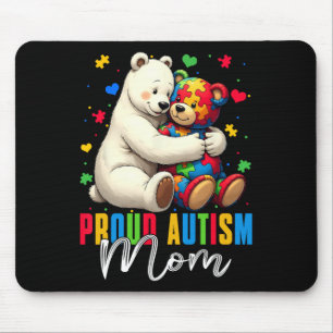 Tapis De Souris Fière Autisme Maman Ours Sensibilisation sur l'aut