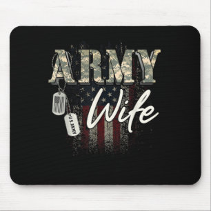 Tapis De Souris Fière épouse de l'armée cadeau militaire vétéran a