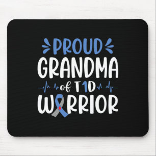 Tapis De Souris Fière Grand-Mère Du T1D Guerrier Sensibilisation A