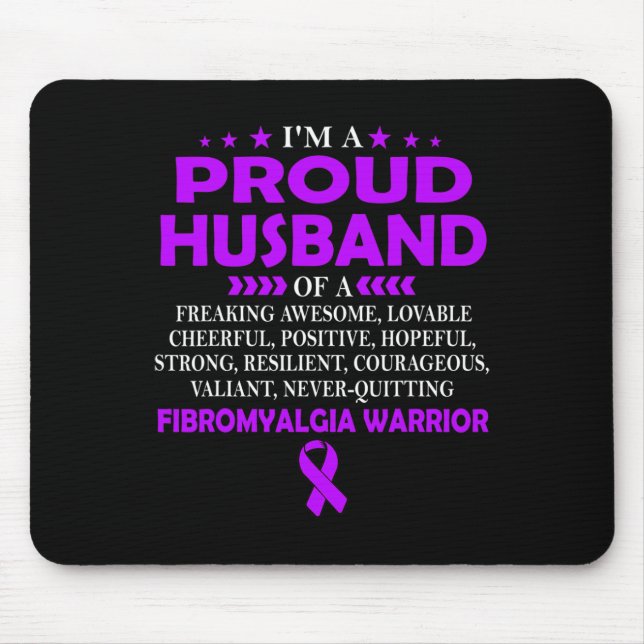 Tapis De Souris Fière Mari De Fibromyalgie Guerrier T (Devant)
