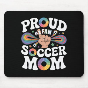 Tapis De Souris Fière mère de footballeur Support de fans joyeux p