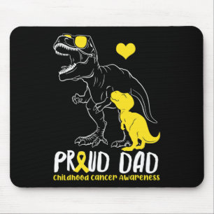 Tapis De Souris Fière Papa Enfance Cancer Sensibilisation Dinosaur