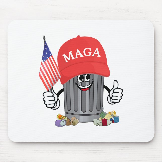 Tapis De Souris Fière poubelle Trump Supporter Trash Can Cartoon F (Devant)