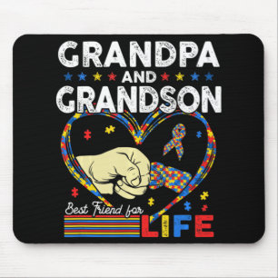 Tapis De Souris Fière Soutien Autisme Grand-Père Et Grand-Fils Aut