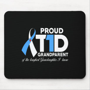 Tapis De Souris Fière T1D Grand-Parent Du Diabète Grandgirl Mainte