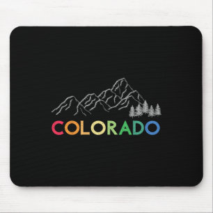 Tapis De Souris Fierté du Colorado Randonnée Arc-en-ciel Rétro Vin
