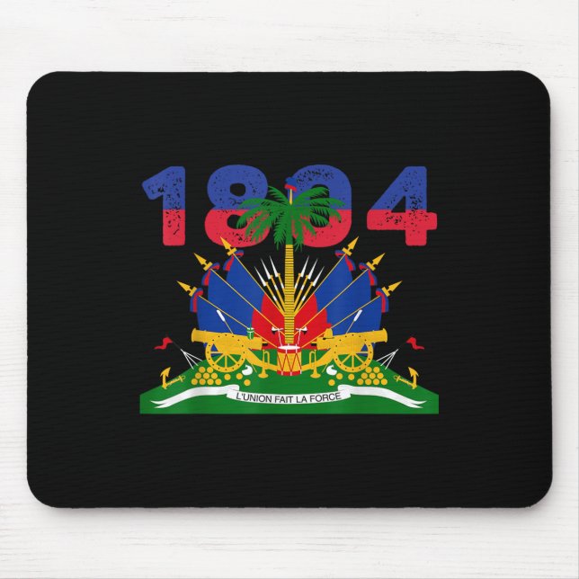 Tapis De Souris Fierté du drapeau haïtien 1804 Fête de l'Indépenda (Devant)