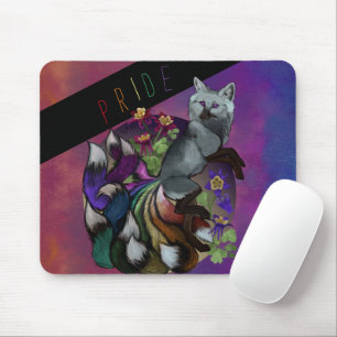 Tapis De Souris Fierté Kitsune et Columbine Flowers