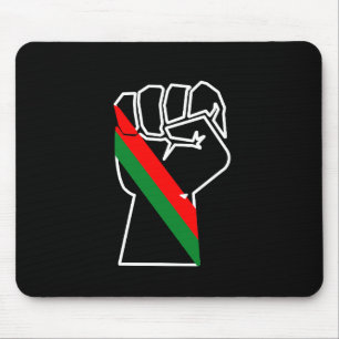 Tapis De Souris fierté noire drapeau rouge vert poing panafricain