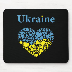 Tapis De Souris Fierté ukrainienne Drapeau du cœur ukrainien Gloir