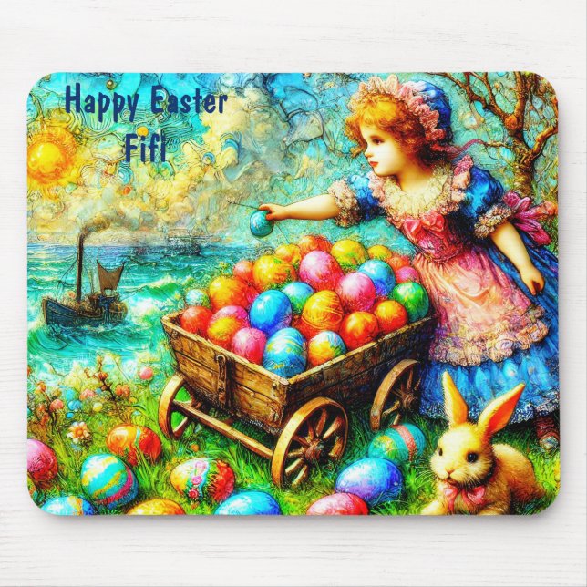Tapis De Souris FIFI ~ Peinture Vintage EASTER ~ (Devant)