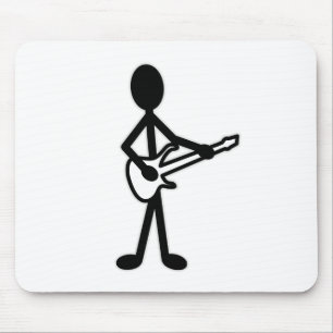 Tapis De Souris Figure de bâton guitariste