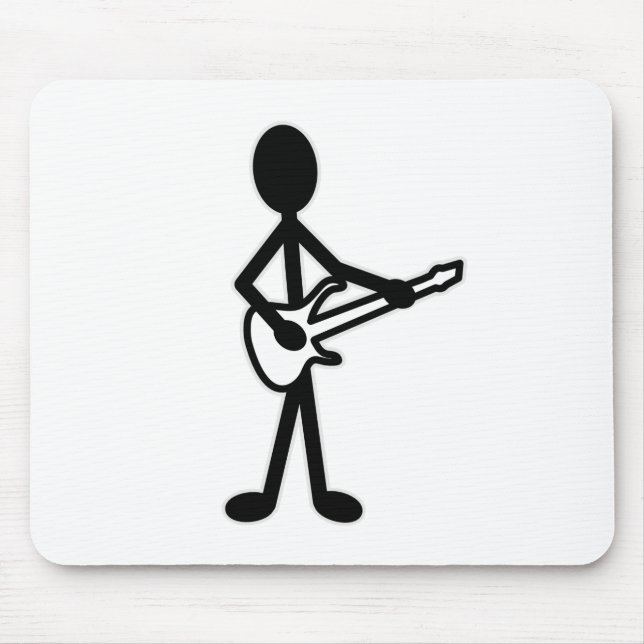 Tapis De Souris Figure de bâton guitariste (Devant)