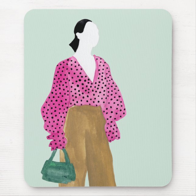 Tapis De Souris Figure de mode debout - Pointe Polka haut (Devant)