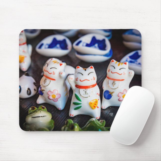 Tapis De Souris figurines de chats à Beckoning (Avec souris)