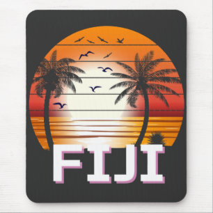 Tapis De Souris Fiji Vintage Palm Trees Summer Beach